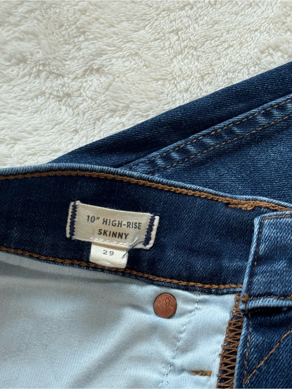 Madewell 10" High-Rise Skinny Jeans Danny Wash Size 29 - Picture 2 of 8